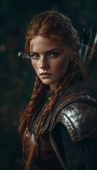 Warrior Viking Woman Portrait