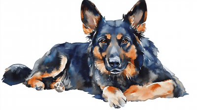 Watercolor Dog Illustration