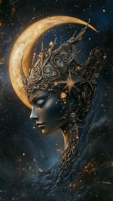 Celestial Moon Goddess Portrait