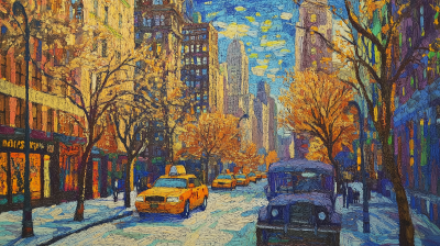 New York City in Van Gogh Style