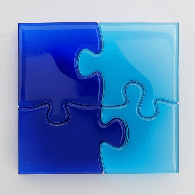 Frosted Glass Blue Puzzle