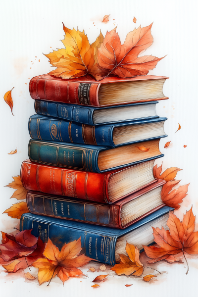 Autumn Leaves and Books