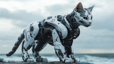 Futuristic Cybernetic Tabby Cat