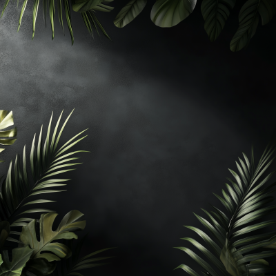 Modern Dark Background with Tropical Plant