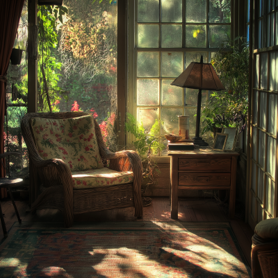 Antique Coffee Table in Backyard House