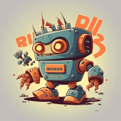 Vector Cute Fun Robot Logo