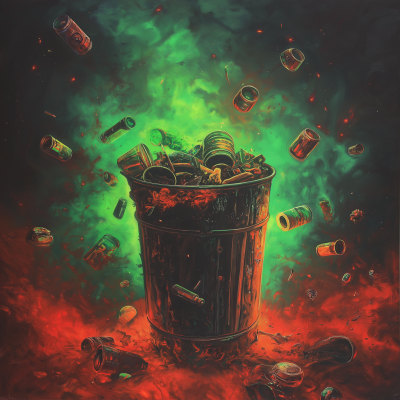 Fantasy Art Trash Can