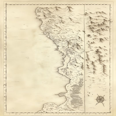 Hand Drawn Map of Western Coastline