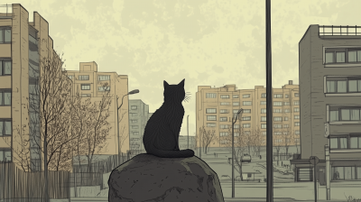 City Cat on Rock