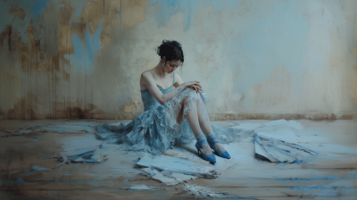 Exhausted Ballerina in Blue