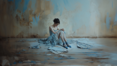 Exhausted Ballerina in Blue