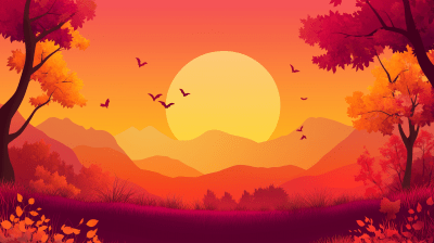 Fall Sunset Gradient Background