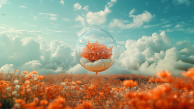 Orange Flowers in a Balloon