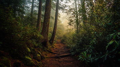 Foggy Hiking View in Pacific Northwest