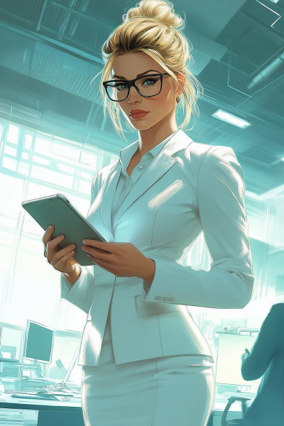 Female Secretary in Business Suit