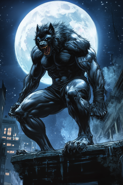 Werewolf Howling at the Moon