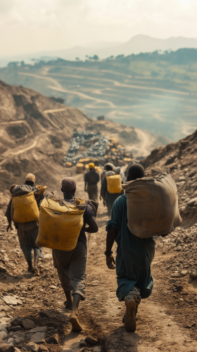 Artisanal Workers Mining Cobalt in Africa