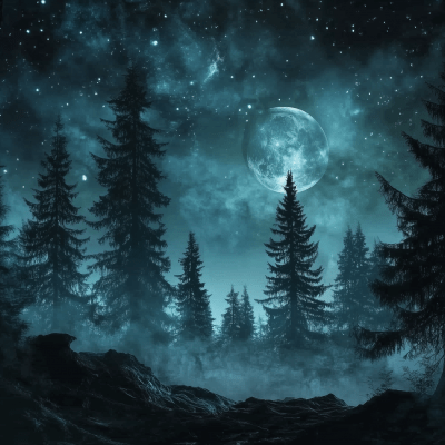 Enchanted Moonlit Forest