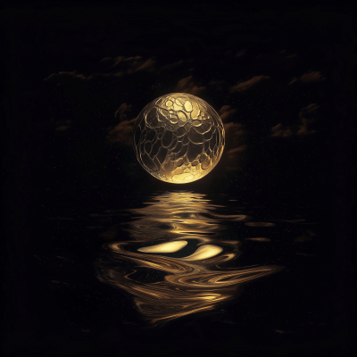 Golden Foiled Moon Reflection