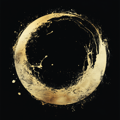 Moon-inspired Gold Foil Ink Splash