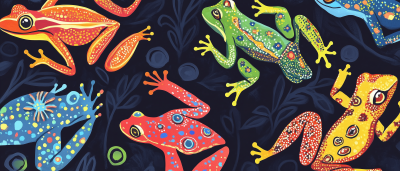 Colorful Amazonian Frogs Dancing