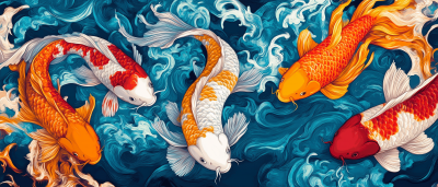 Colorful Koi Fish Pattern