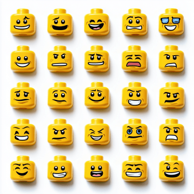 Lego Faces Vector Art Collection