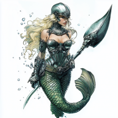 Mermaid Warrior Comic Book Character