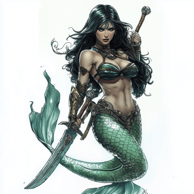 Mermaid Warrior Comicbook Character