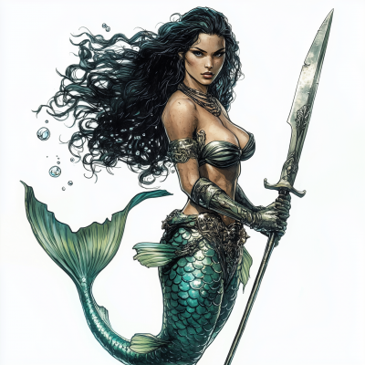 Mermaid Warrior Comicbook Character