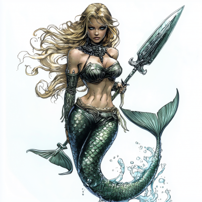 Mermaid Warrior Comicbook Character