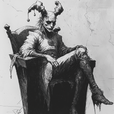 Creepy Jester on Throne