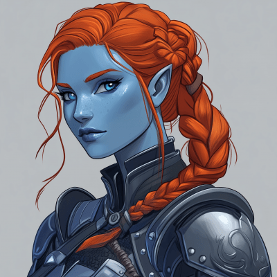 Air Genasi Female in Animated Style