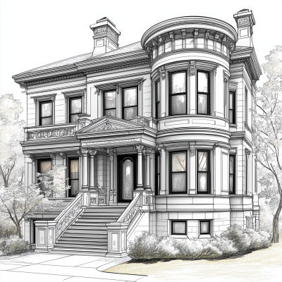 Elegant Victorian Style Building in City