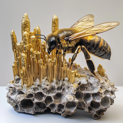 Golden Stalactite Queen Bee Comb