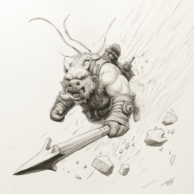 Clash of Clans Hog Rider Sketch