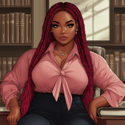 Cartoon Illustration of a Plus Size African American Woman