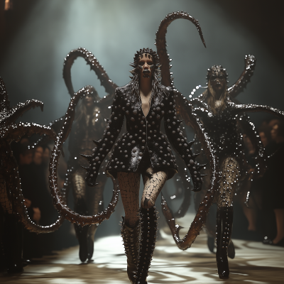 Studded Punk Runway Models with Tentacles Photo