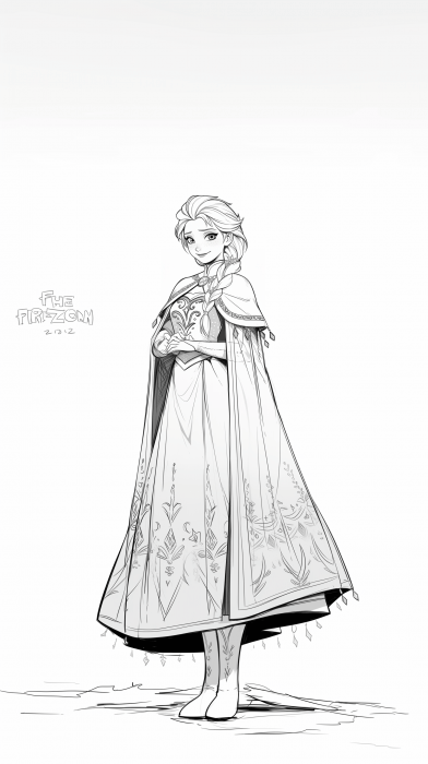 Frozen Anna Line Art