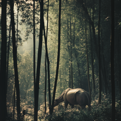 Scenic Landscape in China with Tall Trees