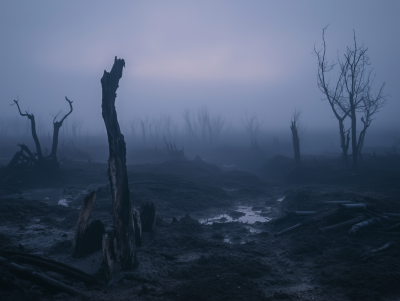 Misty Battlefield at Dawn