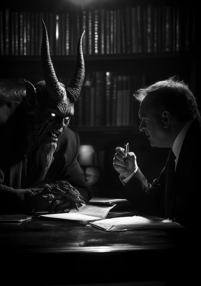 Devil in Meeting with Lawyer