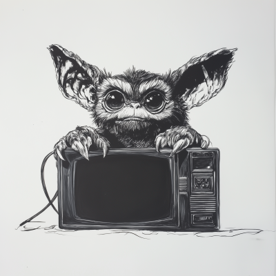 Black sketch of Gremlins VHS