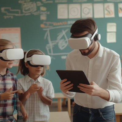 Virtual Reality Classroom Math Lesson