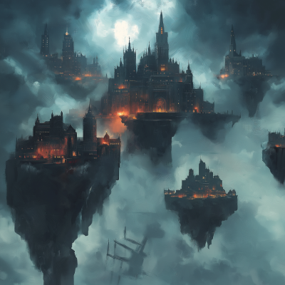 Epic DND Floating Cities Poster