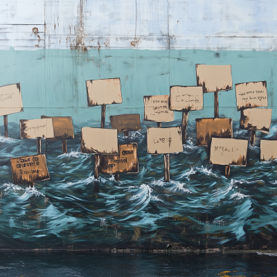 Protest Graffiti of Rising Seas