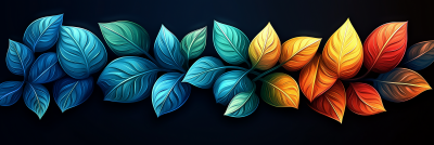 Stylized Geometric Leaf Pattern Design