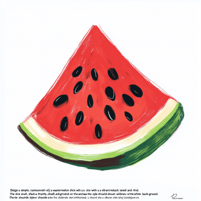 Cartoonish Watermelon Slice Illustration