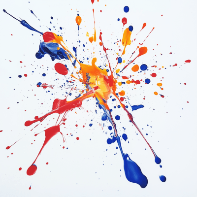 Paint Splatter on White Background