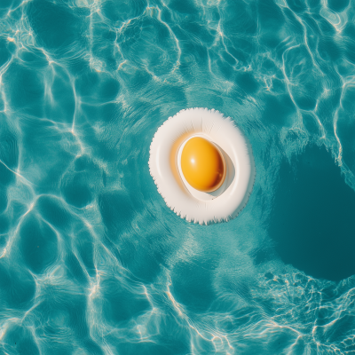 Floating Egg Floatie in Pool